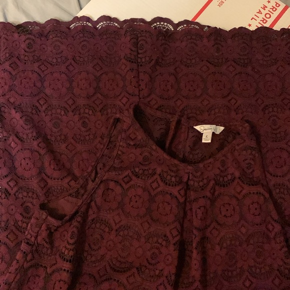 Speechless Plum Purple Lace Mini Dress - Size Large EUC - Picture 4 of 11